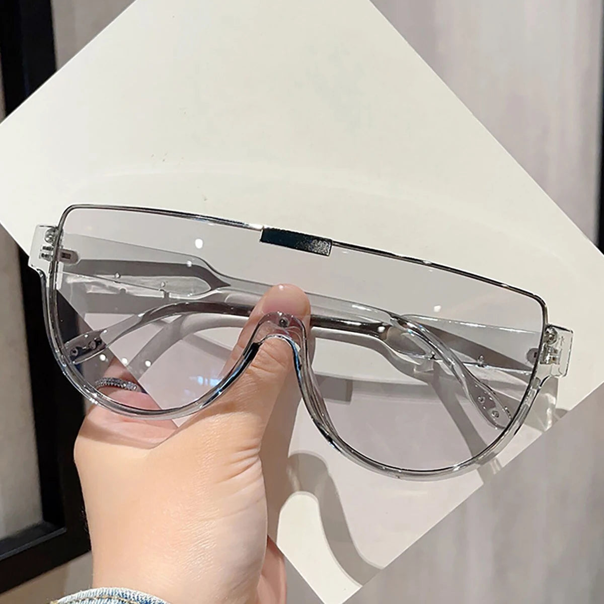 Vintage Semi-round Sunglasses Women Fashion Monoblock 2024 New Design Outdoor Goggle Shades Ins Trending UV400 Eyewear