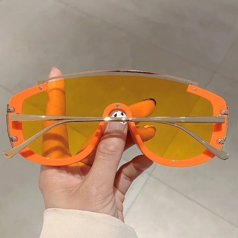Fashion Leopard Women Sunglasses Stylish Gradient Outdoor Sports Shades Luxury Metal Design Oversize Men Sun Glasses