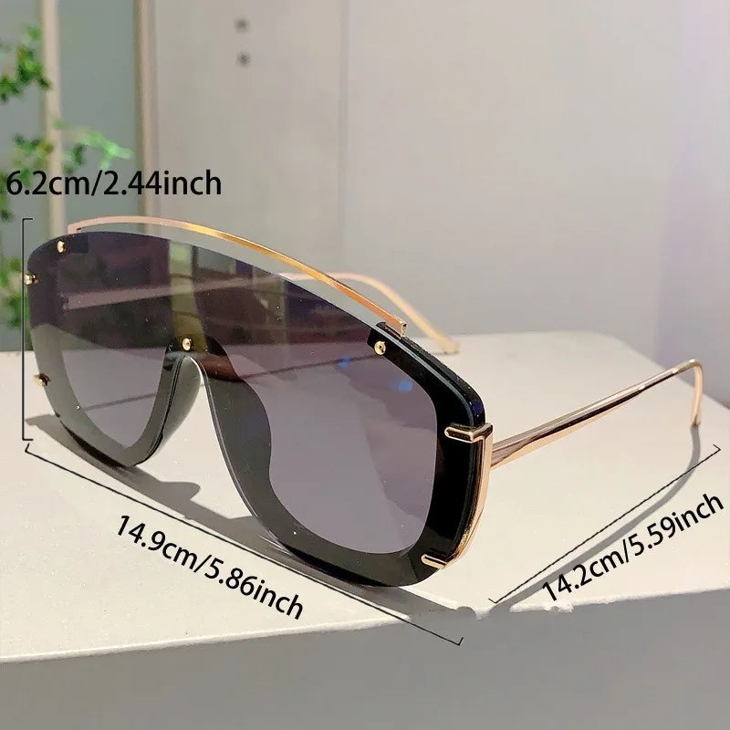 Fashion Leopard Women Sunglasses Stylish Gradient Outdoor Sports Shades Luxury Metal Design Oversize Men Sun Glasses