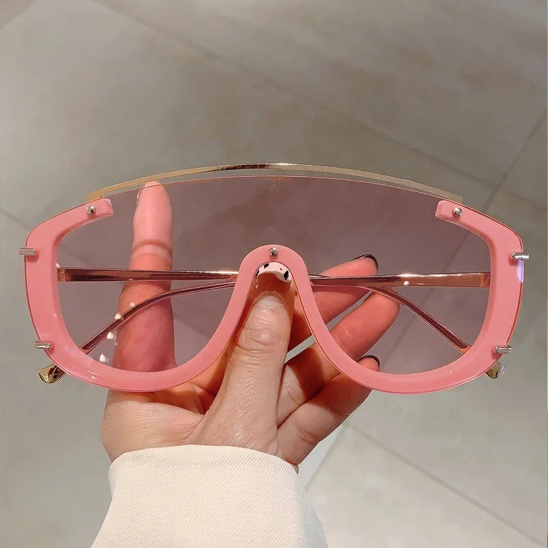 Fashion Leopard Women Sunglasses Stylish Gradient Outdoor Sports Shades Luxury Metal Design Oversize Men Sun Glasses