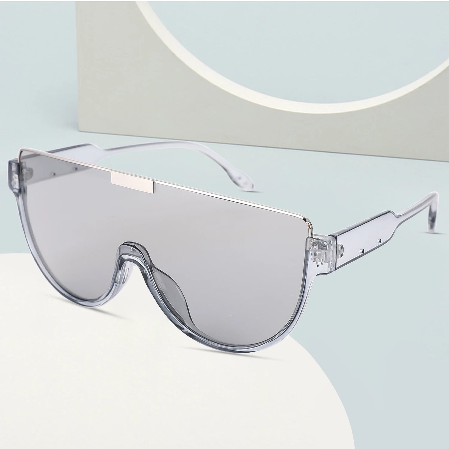 Vintage Semi-round Sunglasses Women Fashion Monoblock 2024 New Design Outdoor Goggle Shades Ins Trending UV400 Eyewear