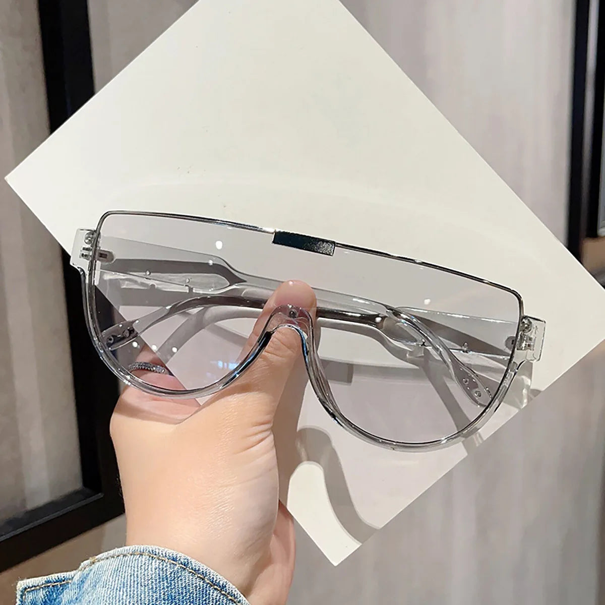 Vintage Semi-round Sunglasses Women Fashion Monoblock 2024 New Design Outdoor Goggle Shades Ins Trending UV400 Eyewear