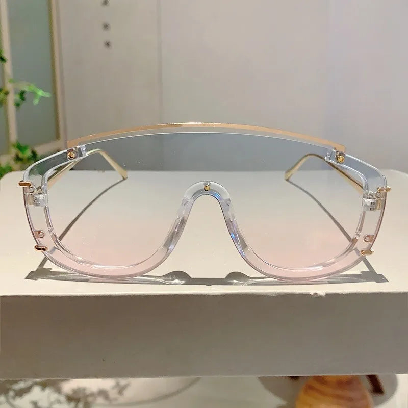 Fashion Leopard Women Sunglasses Stylish Gradient Outdoor Sports Shades Luxury Metal Design Oversize Men Sun Glasses