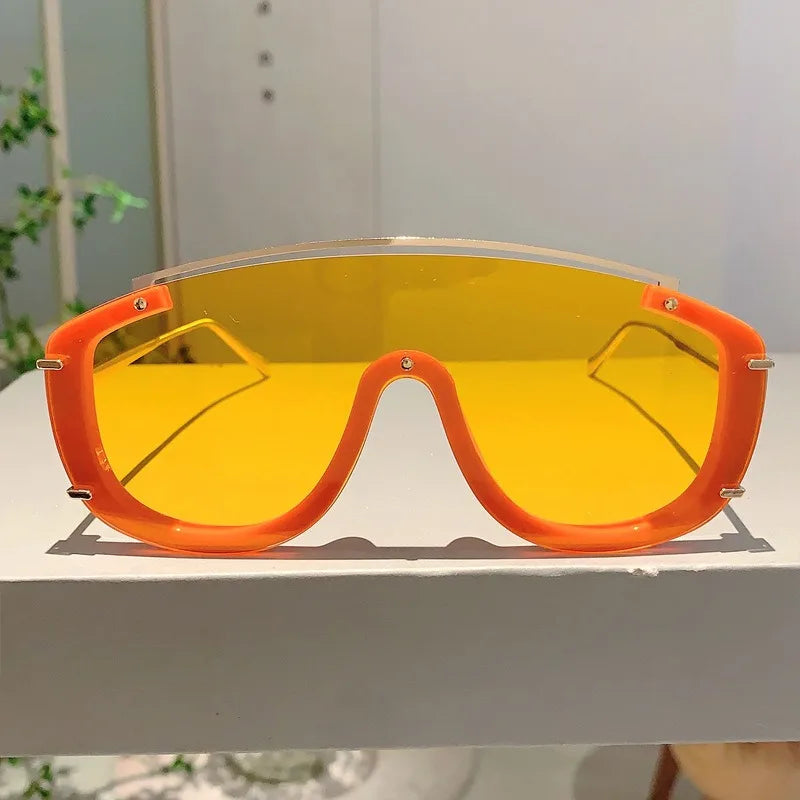 Fashion Leopard Women Sunglasses Stylish Gradient Outdoor Sports Shades Luxury Metal Design Oversize Men Sun Glasses