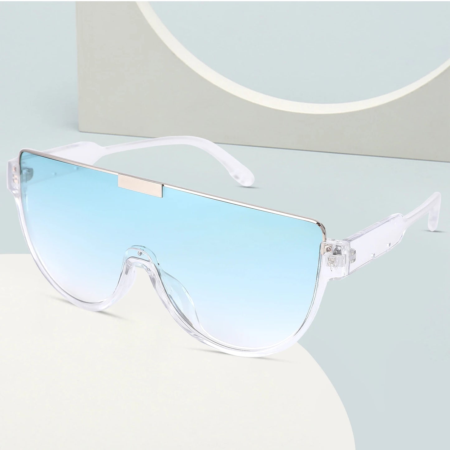 Vintage Semi-round Sunglasses Women Fashion Monoblock 2024 New Design Outdoor Goggle Shades Ins Trending UV400 Eyewear