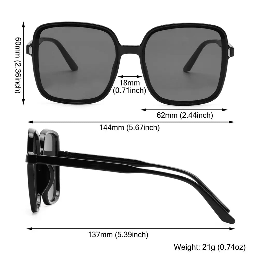1PC Oversized Frame Square Sunglasses For Women Luxury Vintage Sun Glasses Classic UV400 Driver Goggles Fashion Eyewear