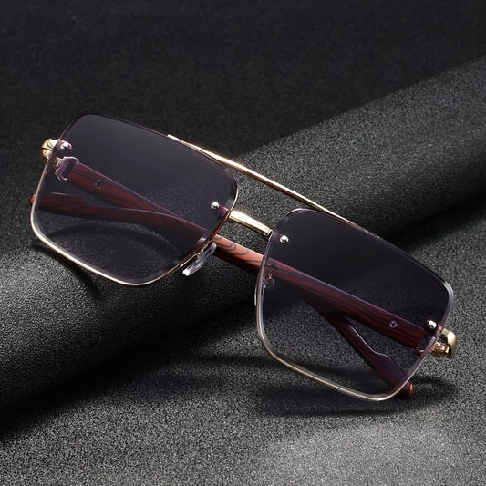 Rellen New Summer Fashion Glasses for Men and Women, Double Bridge Square Frame, Retro Trendyy Stylish, Versatile Classical Basi
