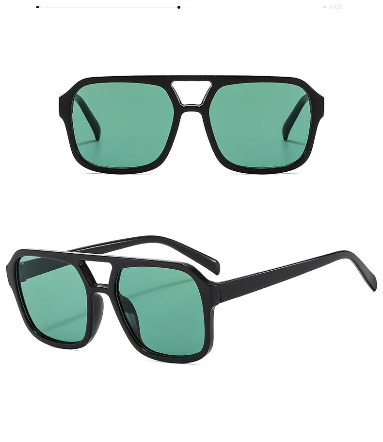 adult style, sunglasses, square Double new beam personalized Korean version, trendy sunglasses, high-end, UV resistant,