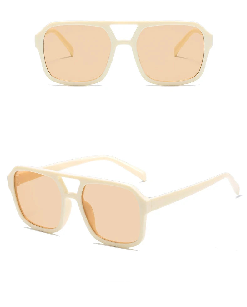 adult style, sunglasses, square Double new beam personalized Korean version, trendy sunglasses, high-end, UV resistant,