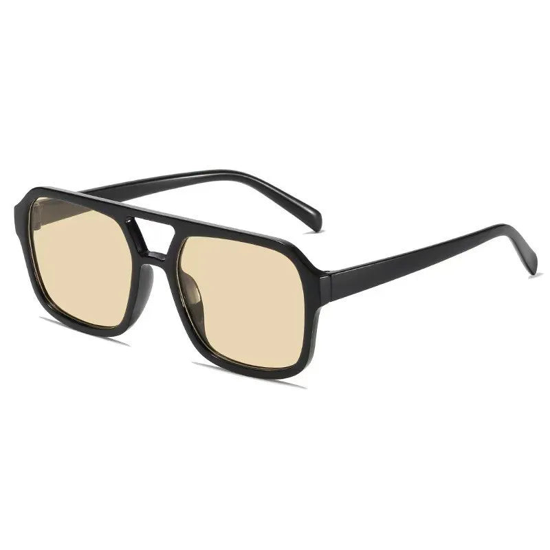 adult style, sunglasses, square Double new beam personalized Korean version, trendy sunglasses, high-end, UV resistant,