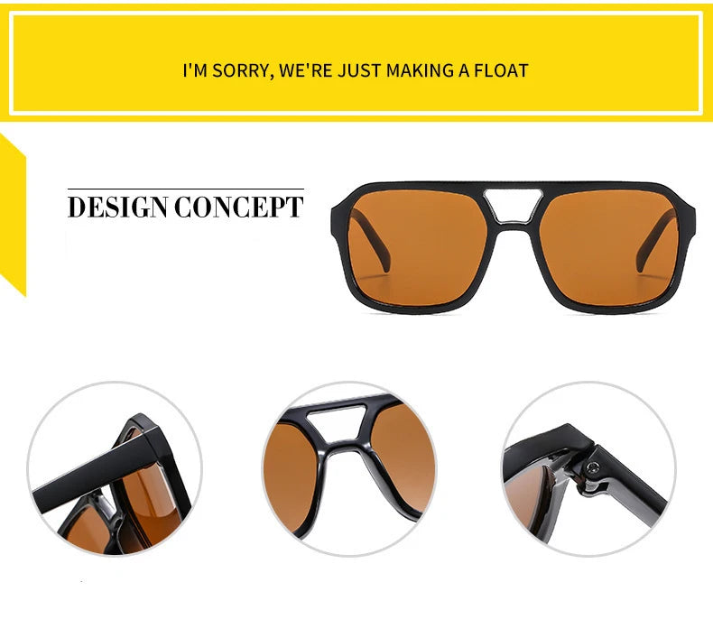 adult style, sunglasses, square Double new beam personalized Korean version, trendy sunglasses, high-end, UV resistant,